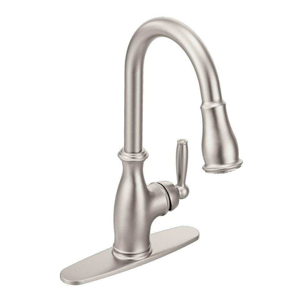 Brantford Pull Out Single Handle Kitchen Faucet with PowerBoost and Reflex