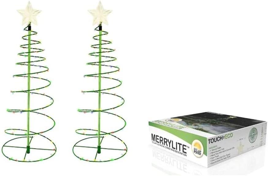 Solar LED Metal Christmas Tree Decoration Outdoor Stake Light - 2'ft. Multi-Colored