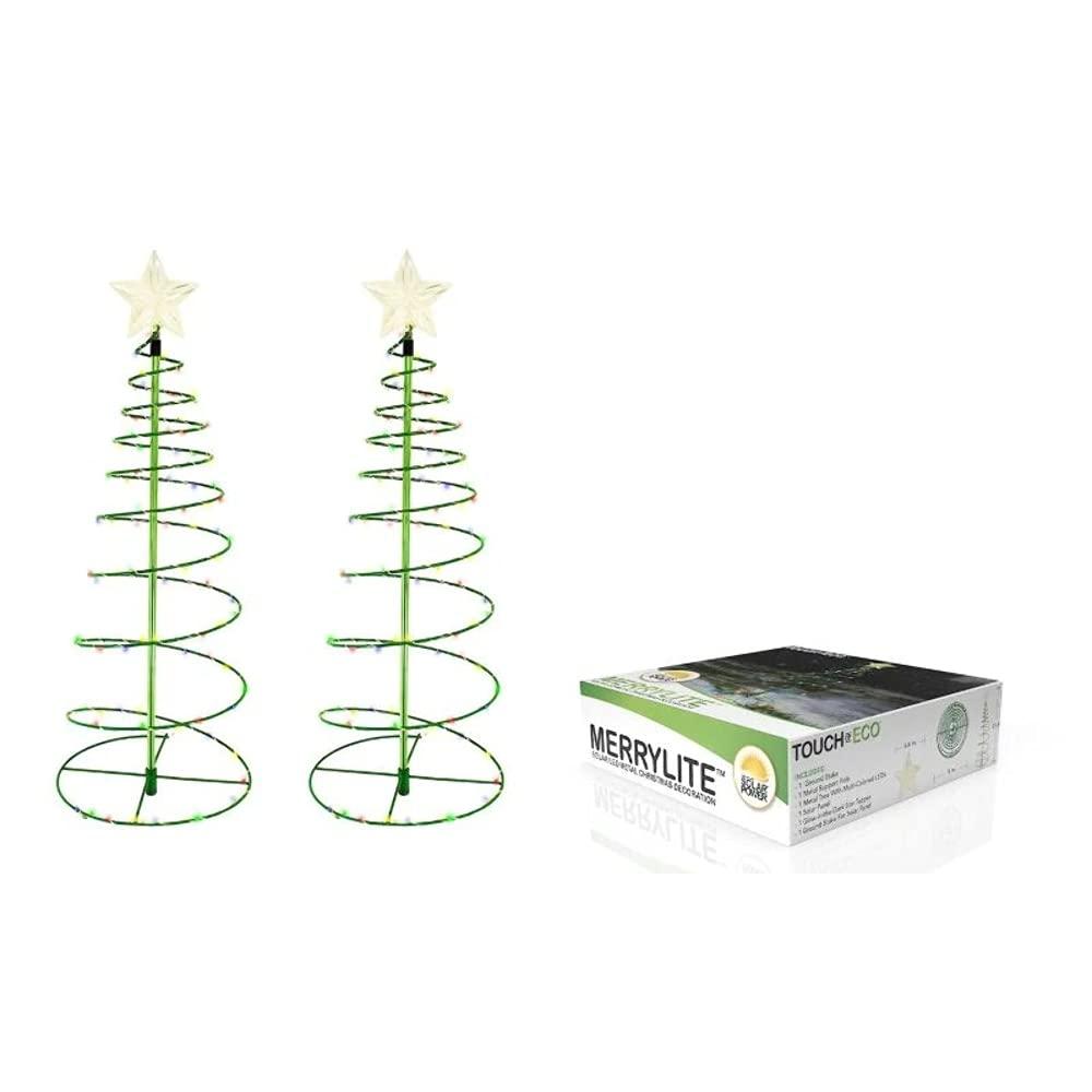 Solar LED Metal Christmas Tree Decoration Outdoor Stake Light - 2'ft. Multi-Colored