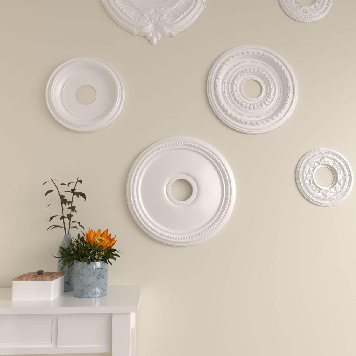 Ekena Millwork 18"OD x 3 5/8"ID x 1 1/8"P Diane Ceiling Medallion (Fits Canopies up to 5 3/8")