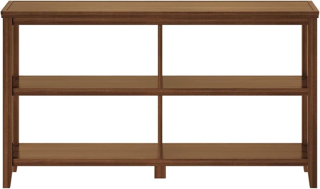 HomeRoots Brown Solid Wood Double Bookcase