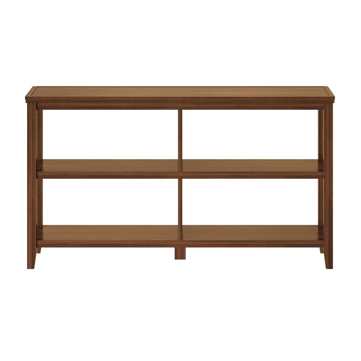 HomeRoots Brown Solid Wood Double Bookcase