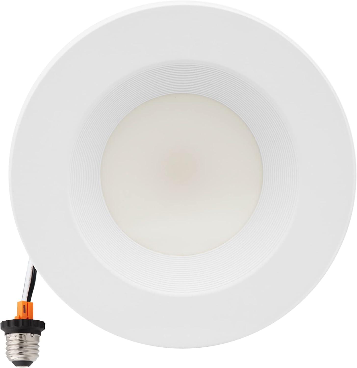 Maxxima 5 in. & 6 in. 5 CCT Retrofit Recessed LED Downlight with E-26 Quick Connect, Color Selectable 2700K-5000K (2700K/3000K/3500K/4000K/5000K), Dimmable, 1300 Lumens