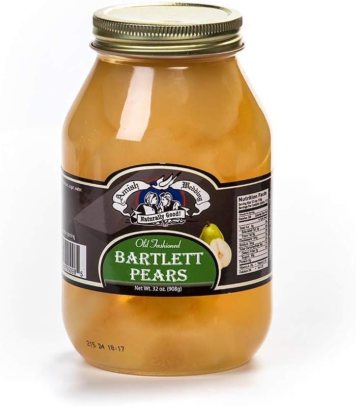 Amish Wedding All Natural Old Fashioned Bartlett Pears, 32 oz jar
