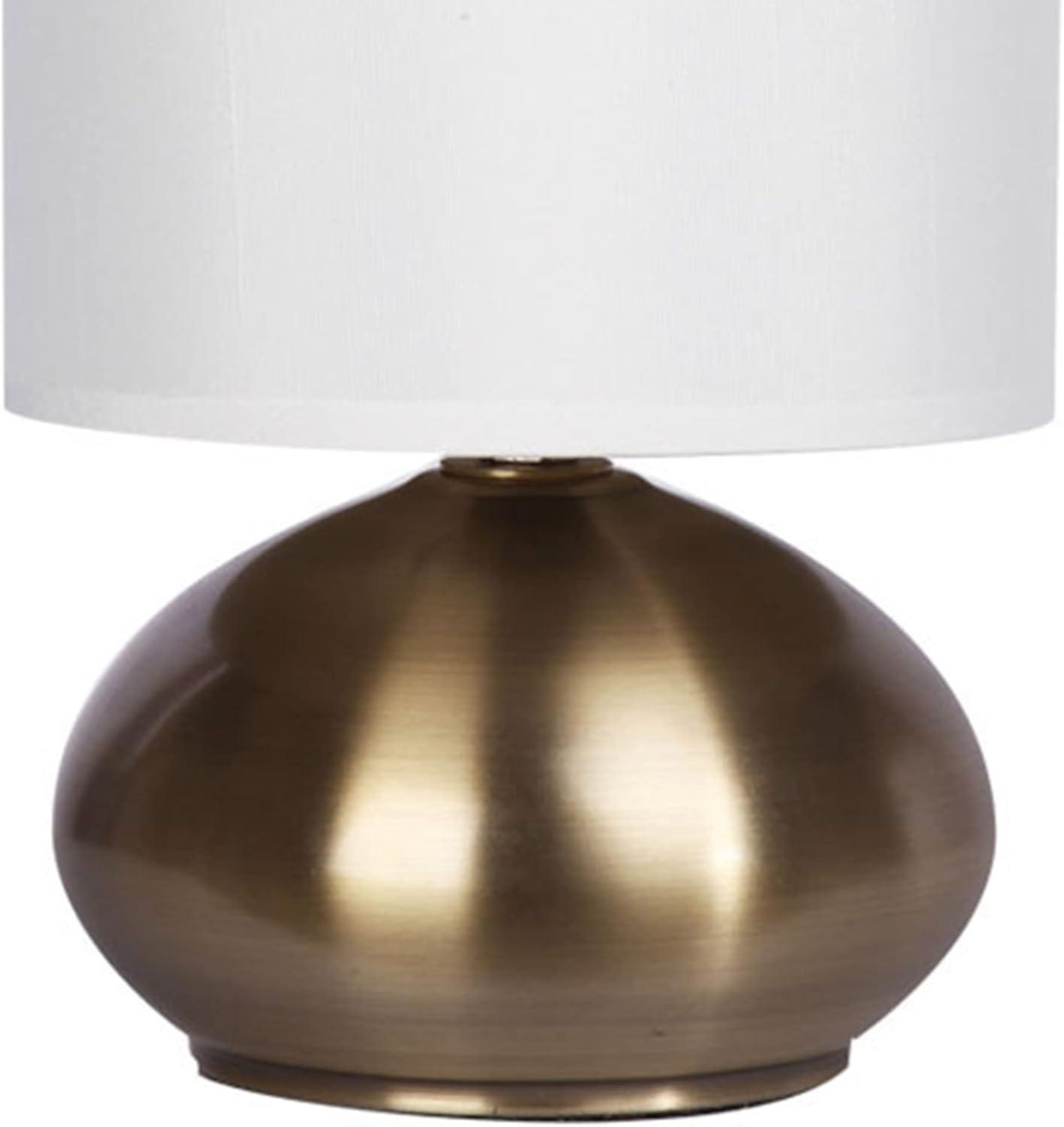 Cresswell Lighting 9.5" Transitional Brass 2 Pack Matching Small Touch Table Lamp Set