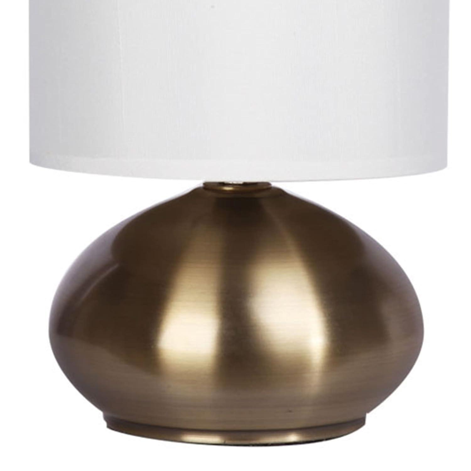 Cresswell Lighting 9.5" Transitional Brass 2 Pack Matching Small Touch Table Lamp Set