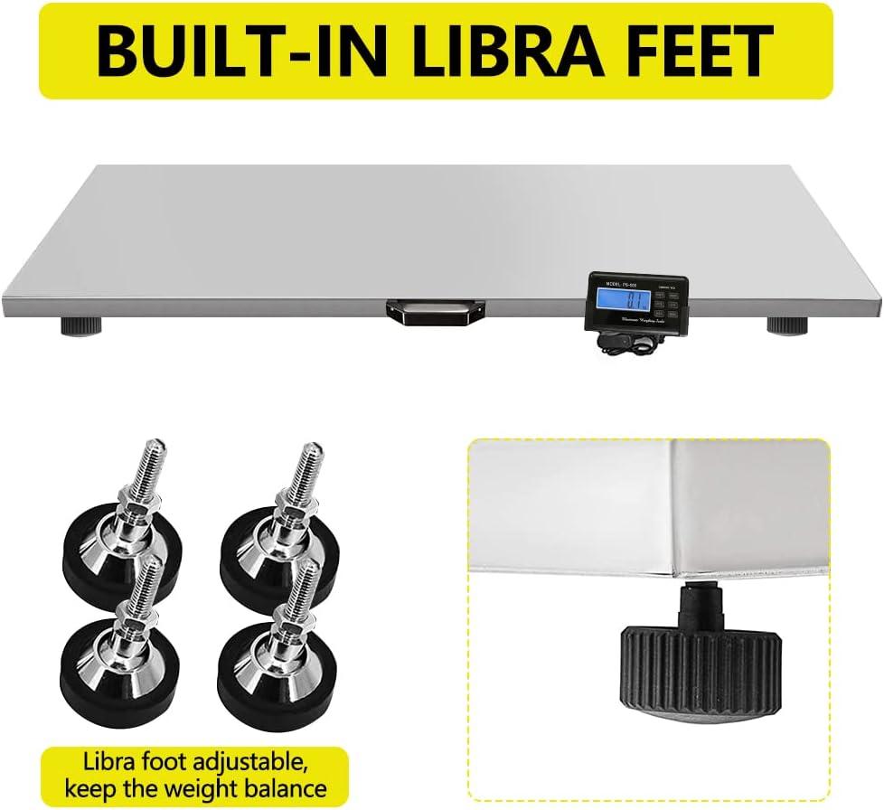 VEVOR 1100Lbs x 0.2Lbs Digital Livestock Scale Large Pet Vet Scale Stainless Steel