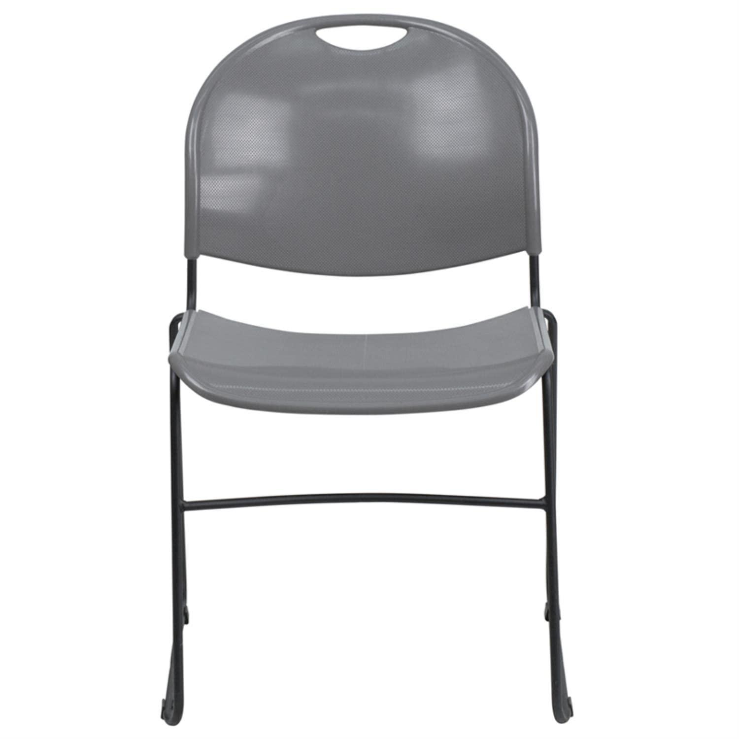 Flash Furniture Gaea 880 lb. Capacity Ultra-Compact Stack Chair with Metal Frame
