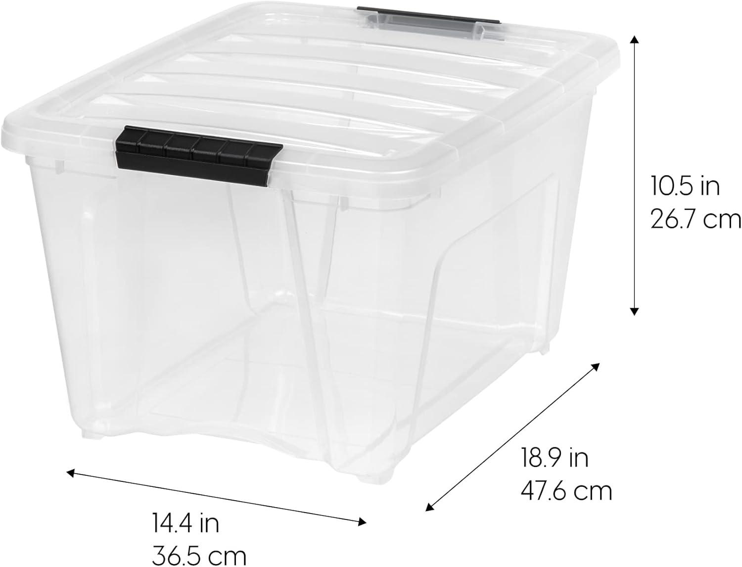 32qt Plastic Storage Bins with Lids and Secure Latching Buckles - 4 Pack