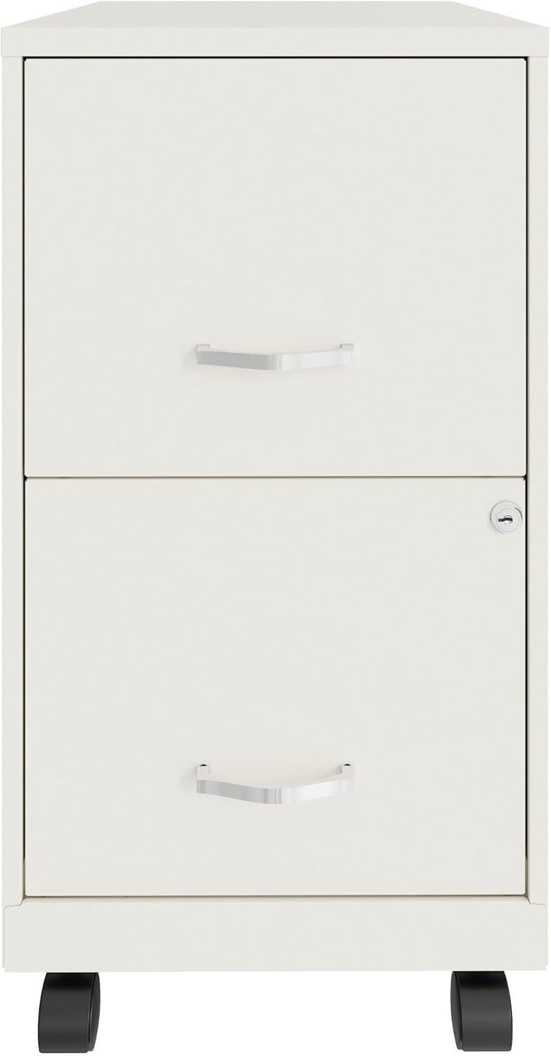 White Steel 4-Drawer Lockable Mobile File Cabinet