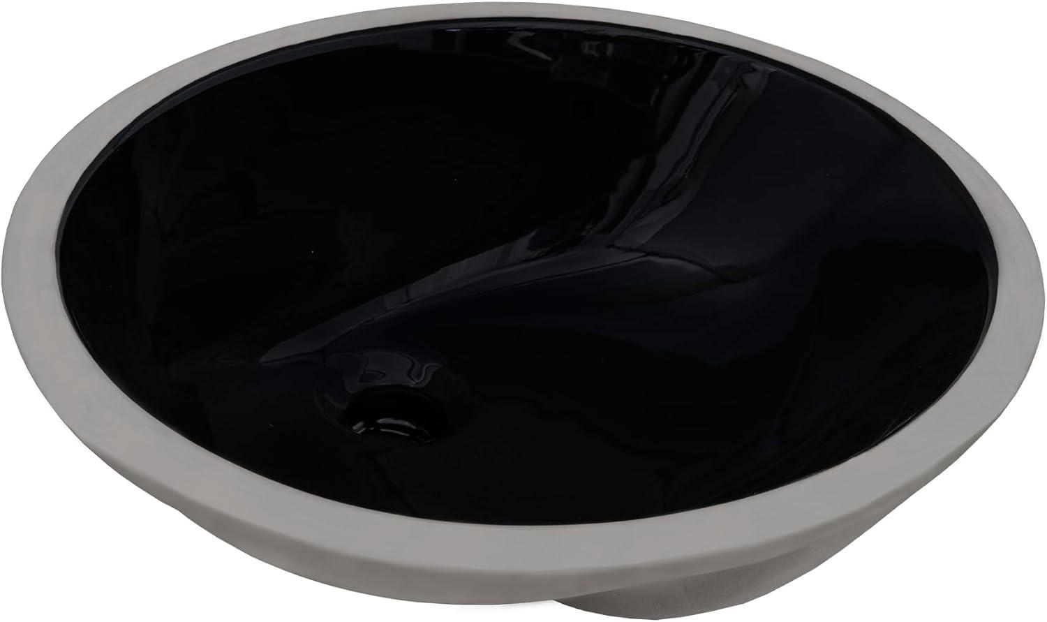 Ruvati 16 x 13 inch Undermount Bathroom Sink Oval Porcelain Ceramic with Overflow