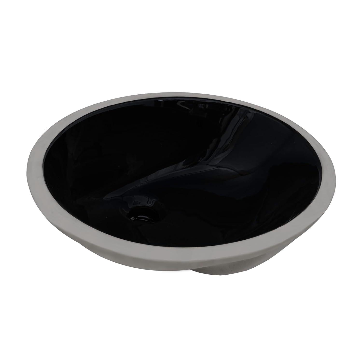 Ruvati 16 x 13 inch Undermount Bathroom Sink Oval Porcelain Ceramic with Overflow