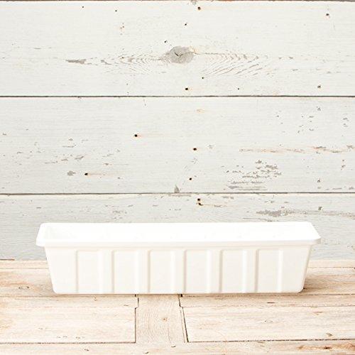 Novelty Poly-Pro Plastic Liner/Planter Flower Box, White, 24"
