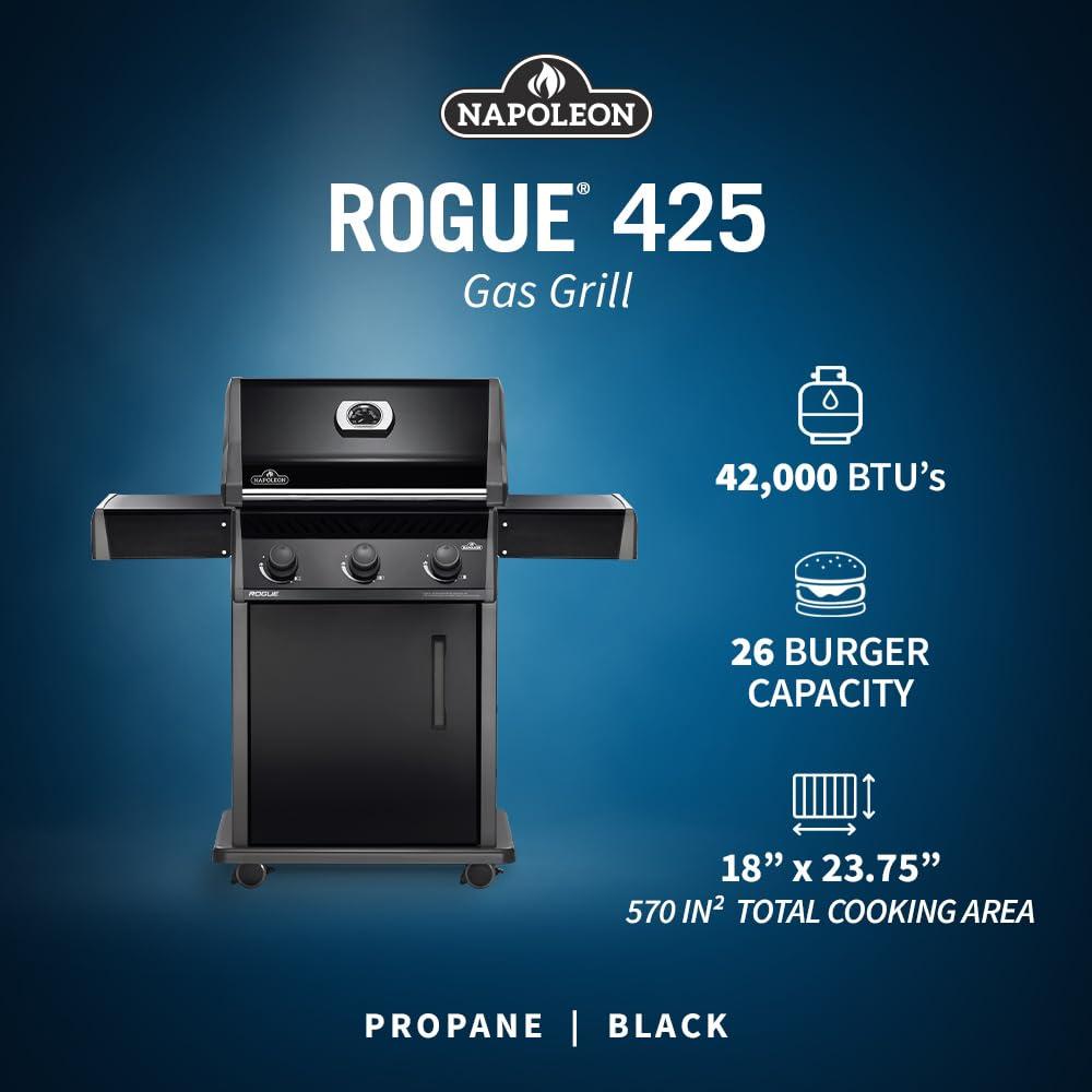 Napoleon Rogue SE Gas Grill with Infrared Rear and Side Burners, Stainless Steel