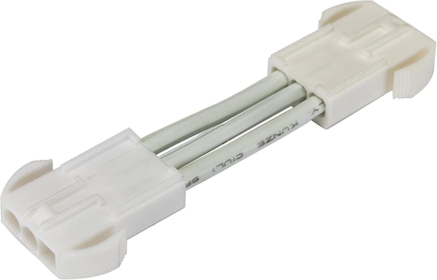 White Plastic Under Cabinet LED Linkable Cable Extender, 3-inch