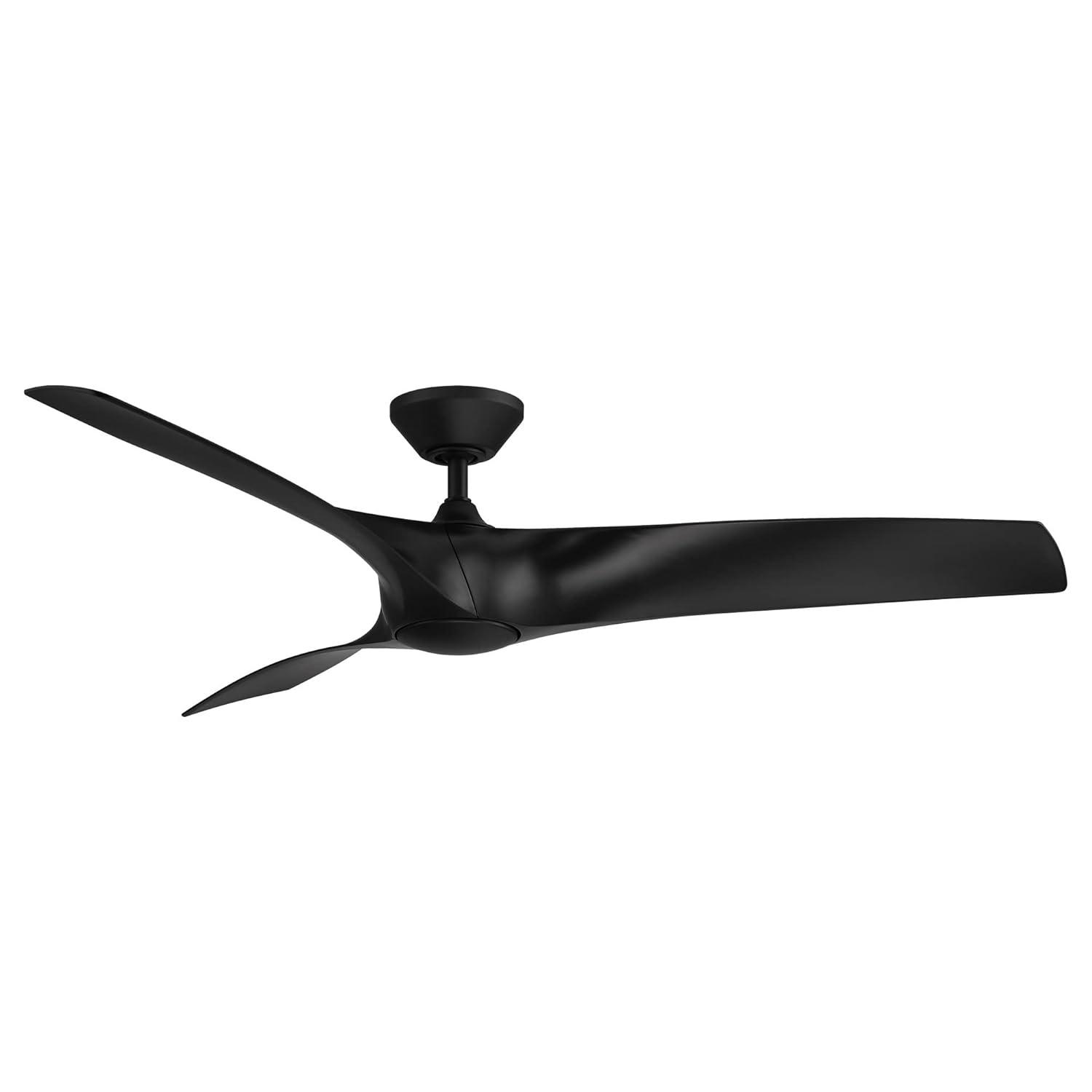 Zephyr 62" Matte Black Dimmable LED Smart Ceiling Fan with Remote Control