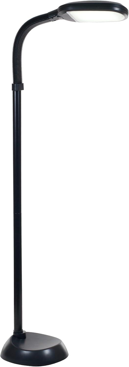 Adjustable Floor Lamp - Full Spectrum Natural Sunlight LED Lamp and Bendable Neck - Dimmable Light for Living Room and Bedroom by Lavish Home (Black)