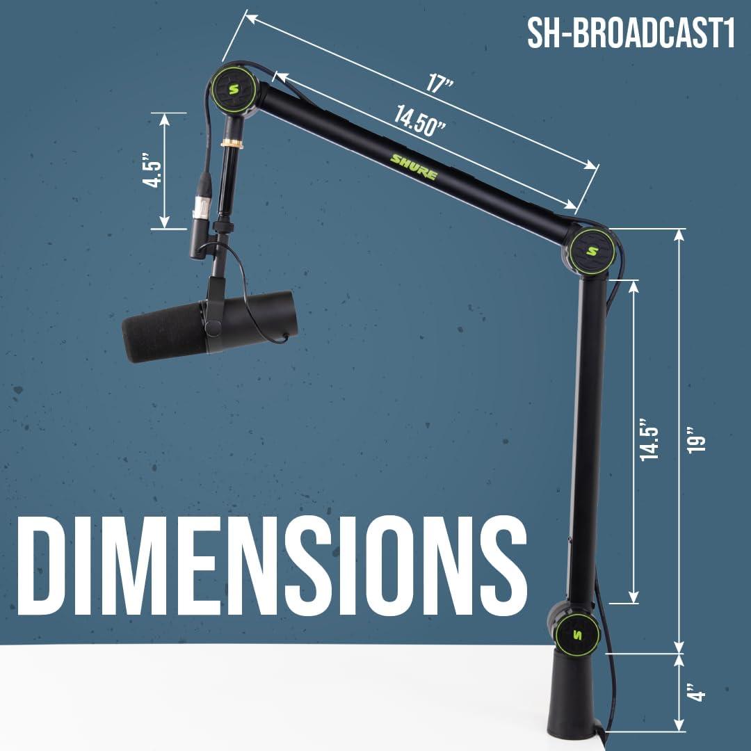 Shure Deluxe Articulating Desktop Mic Boom Stand with 360-Degree Rotation