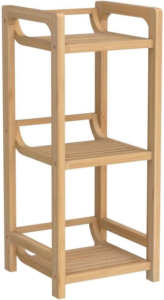 Redmon Bamboo 3-Tier Brown Shelf for Bathroom and Bedroom