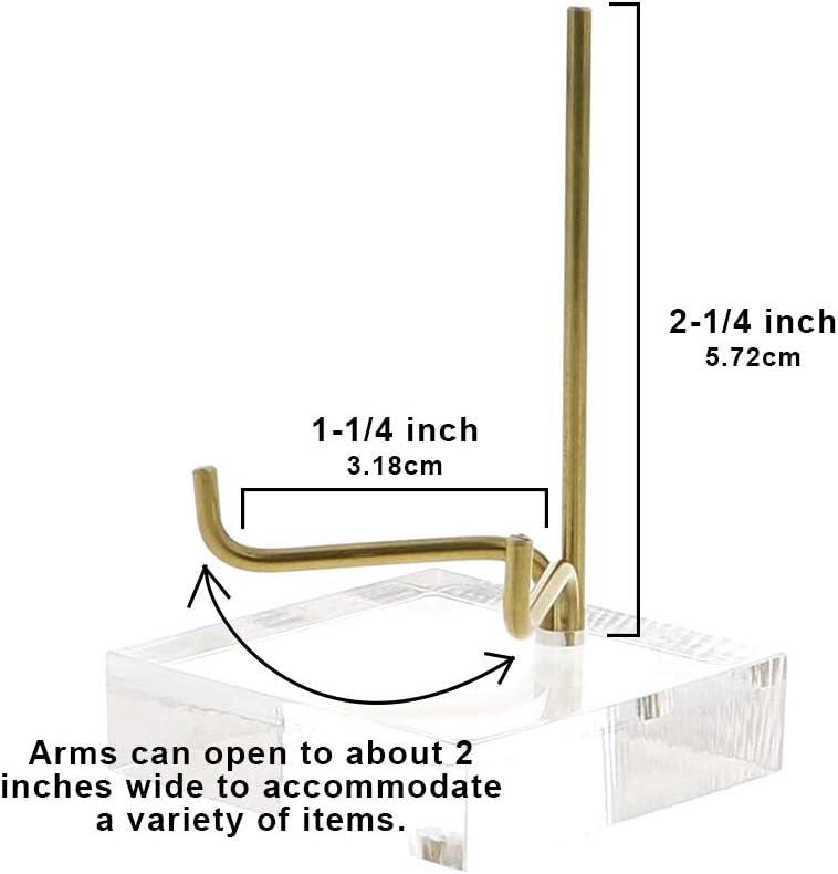 Small Gold Plated Adjustable Metal Arm Display Stand with Acrylic Base