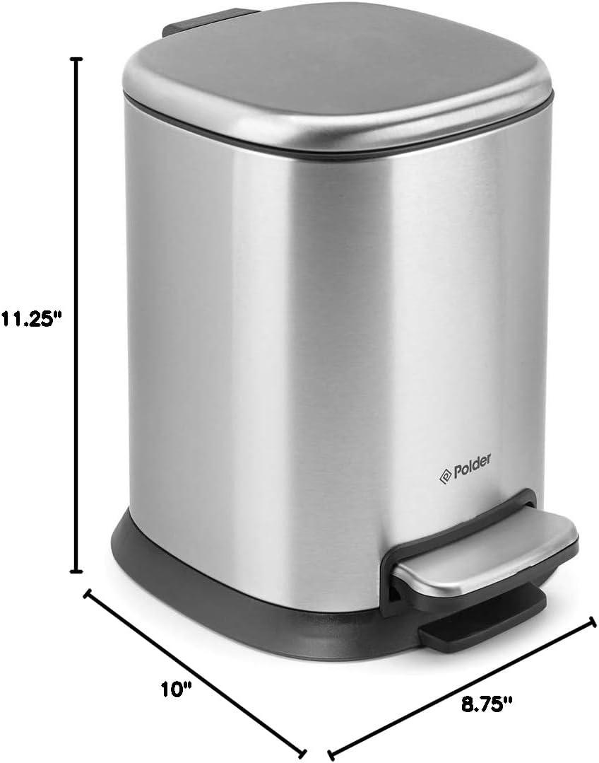 Brushed Stainless Steel 5-Liter Step Trash Can