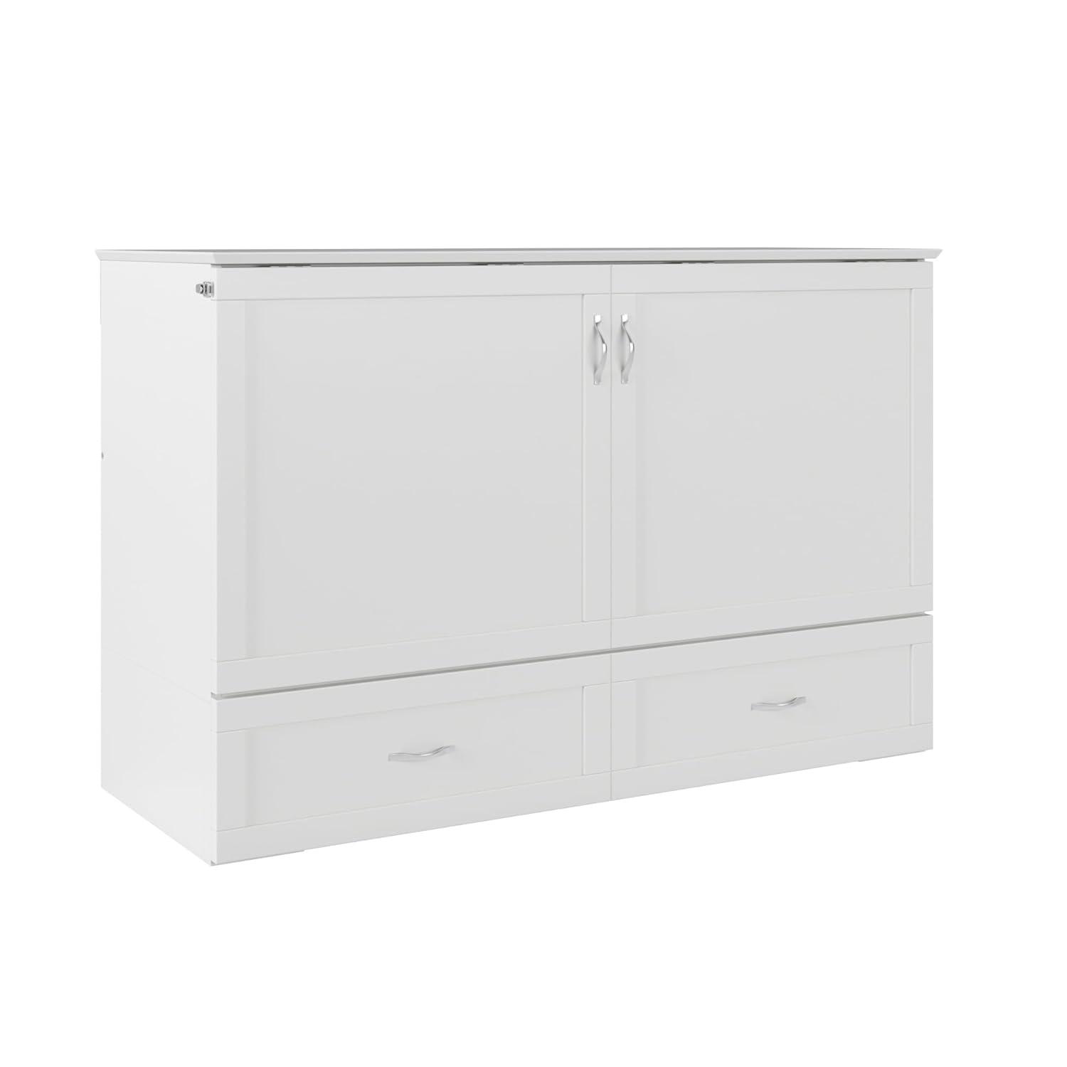Hamilton Murphy Bed Chest Queen White with Charging Station