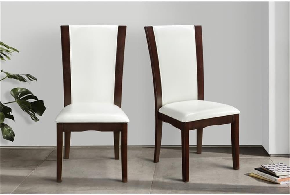 Lexicon Wood and Faux Leather Dining Room Side Chair in Espresso (Set of 2)