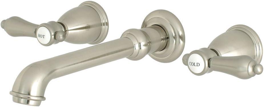 Kingston Brass Heirloom Two-Handle 3-Hole Wall Mount Bathroom Faucet