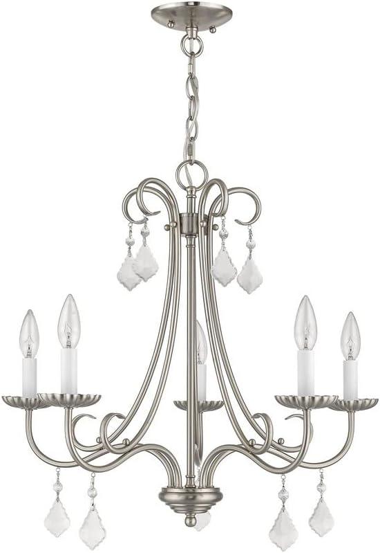 Livex Lighting 40875-05 Transitional Five Light Chandelier from Daphne Collection Finish, Polished Chrome, 22.25