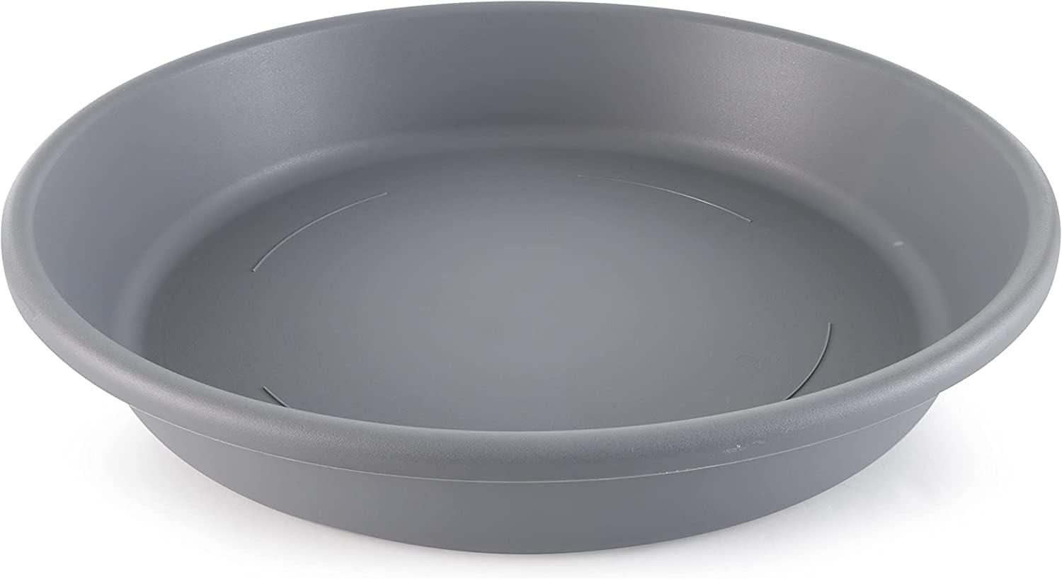 Warm Gray 21-Inch Round Plastic Plant Saucer