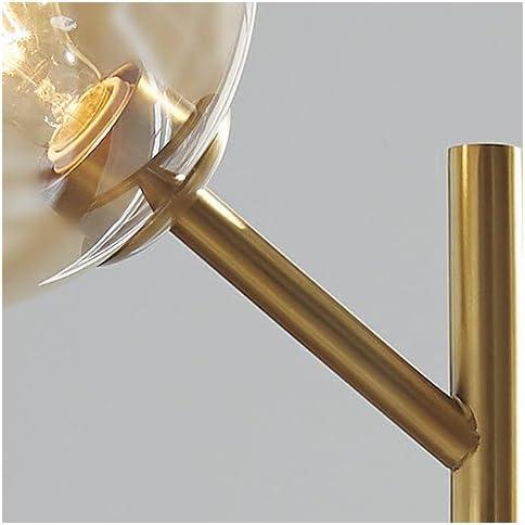 Abanson Modern Brown and Gold Floor Lamp with Glass Shade