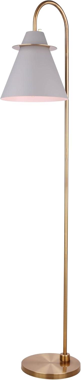 Talia 66" Gold and Matte Grey Metal Floor Lamp