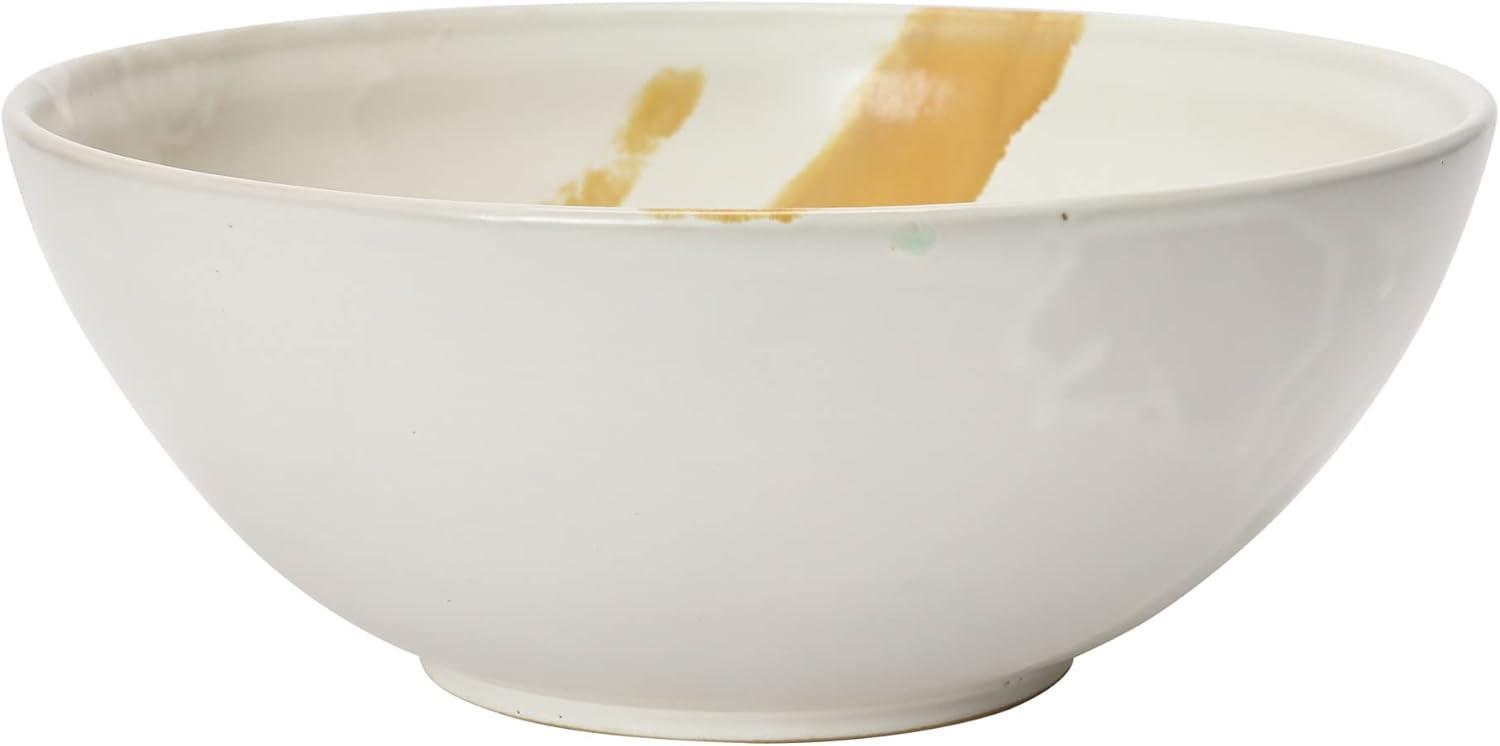 Bloomingville Stoneware Serving Bowl, Cream and Brown Reactive Glaze