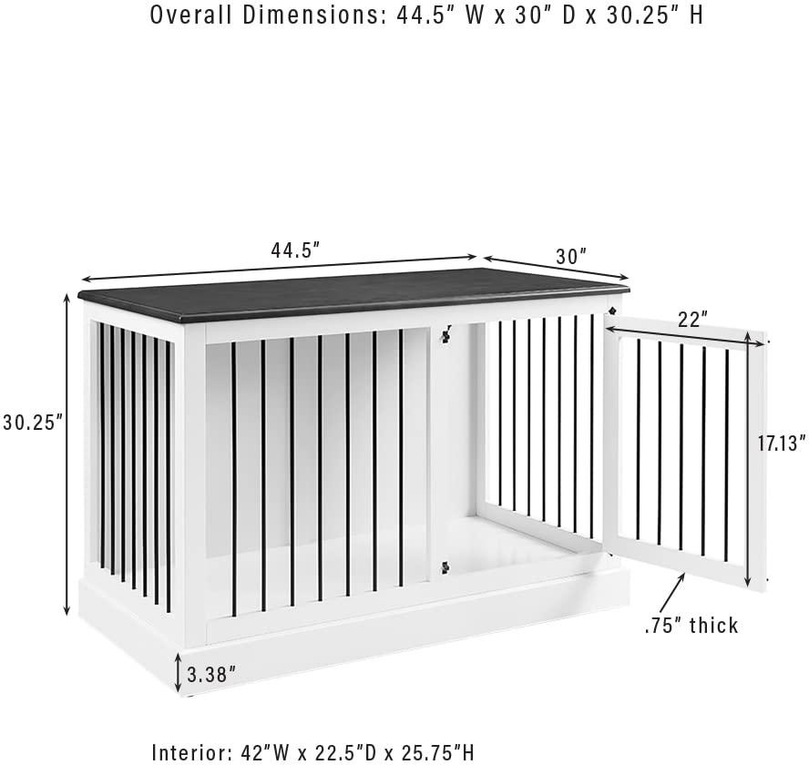 Winslow Small Credenza Dog Crate White/Dark Brown