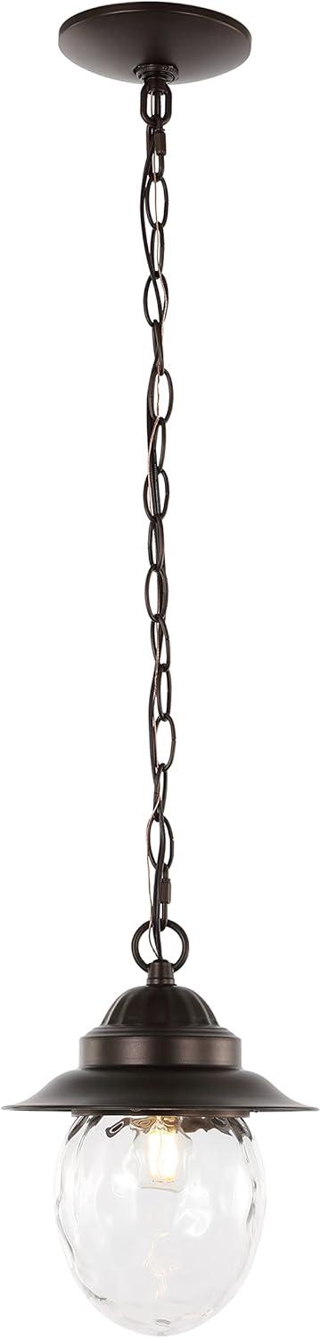 Manteo 8.25" Oil-Rubbed Bronze Glass LED Pendant Light