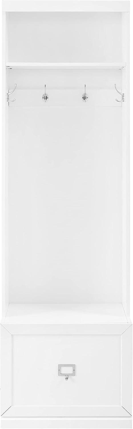 Harper Hall Tree White - Crosley: Mudroom Storage, Entryway Locker with Hooks & Shelf