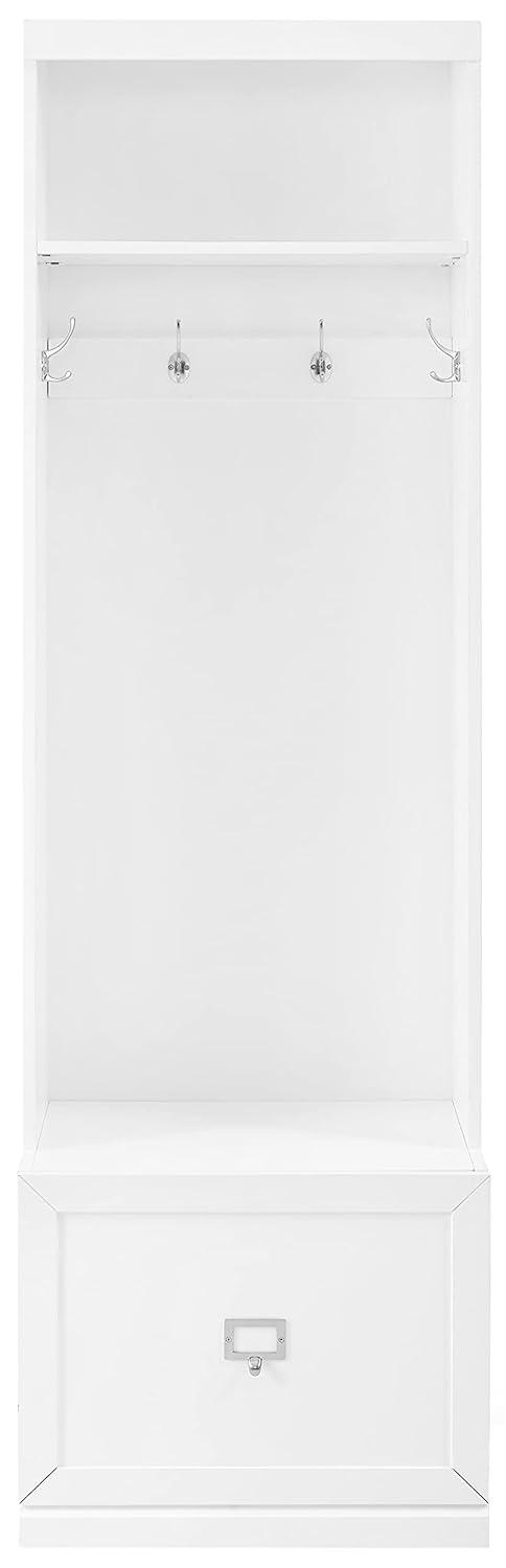 Harper Hall Tree White - Crosley: Mudroom Storage, Entryway Locker with Hooks & Shelf
