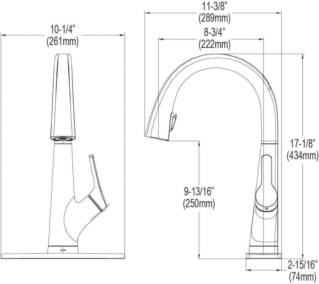 Avado Pull Down Single Handle Kitchen Faucet