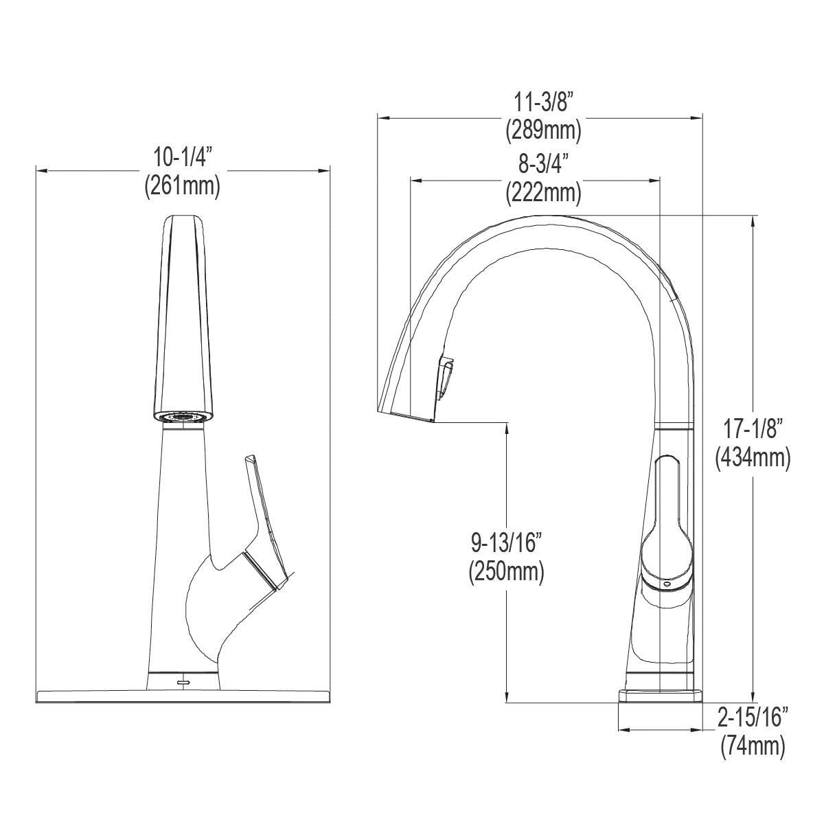 Avado Pull Down Single Handle Kitchen Faucet