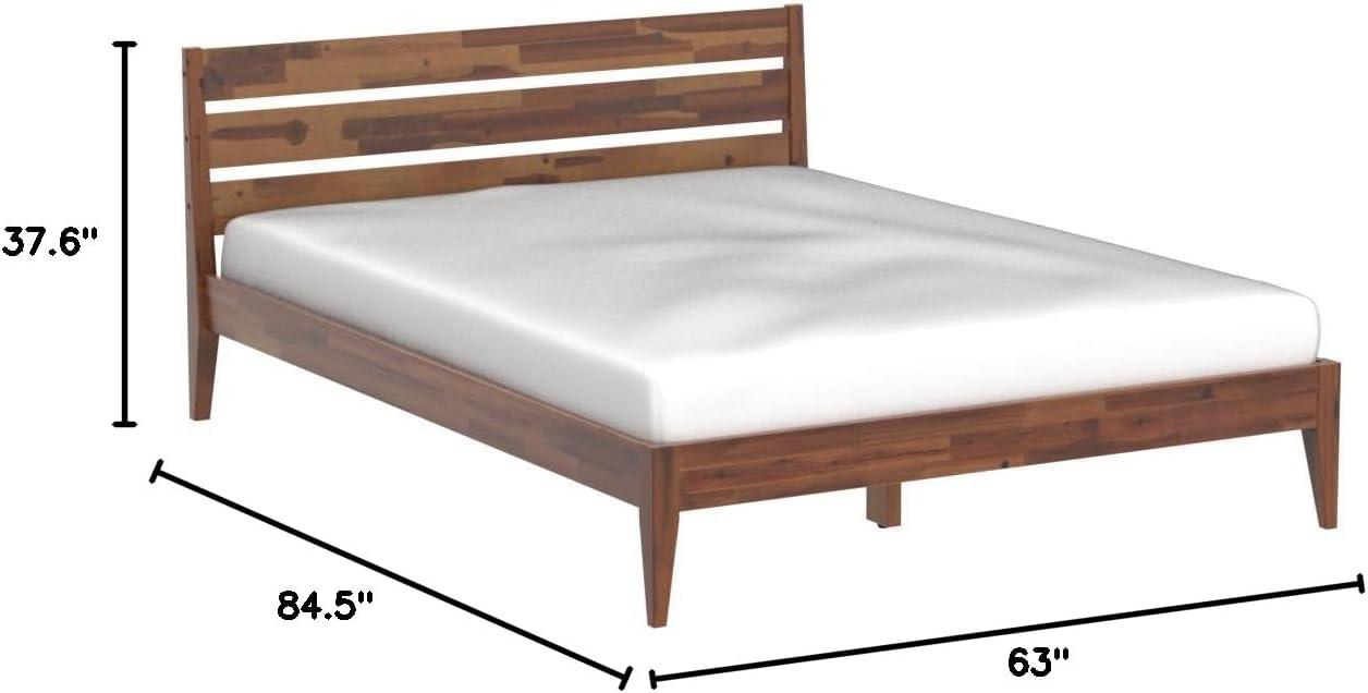 Acacia Premium Emery Solid Wood Platform Bed Frame with Headboard Included, No Box Spring Needed, Weight Capacity 800lb.