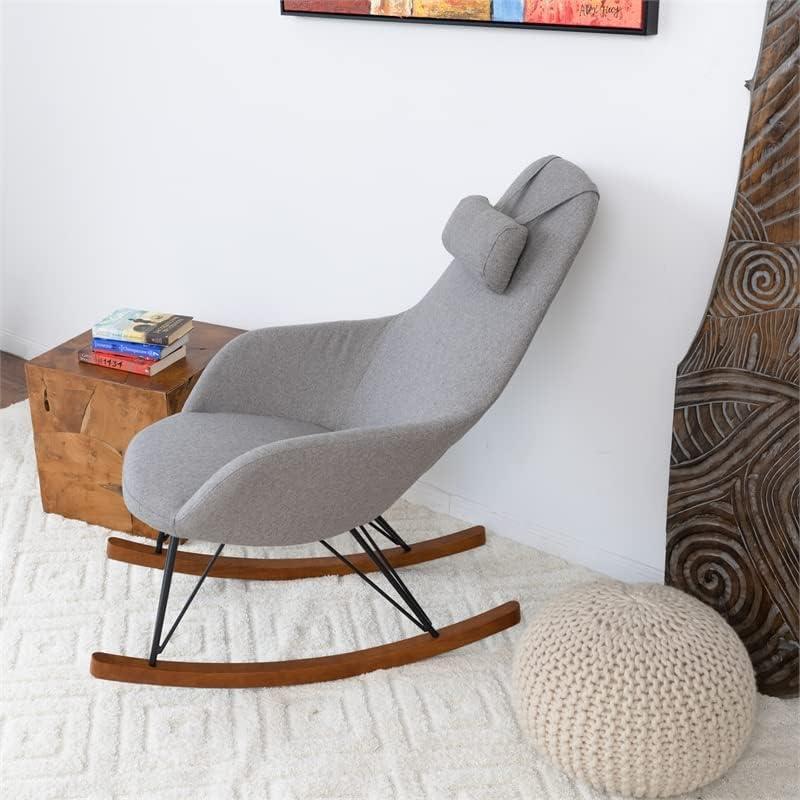 Mid-Century Modern Jayce Gray Rocking Chair