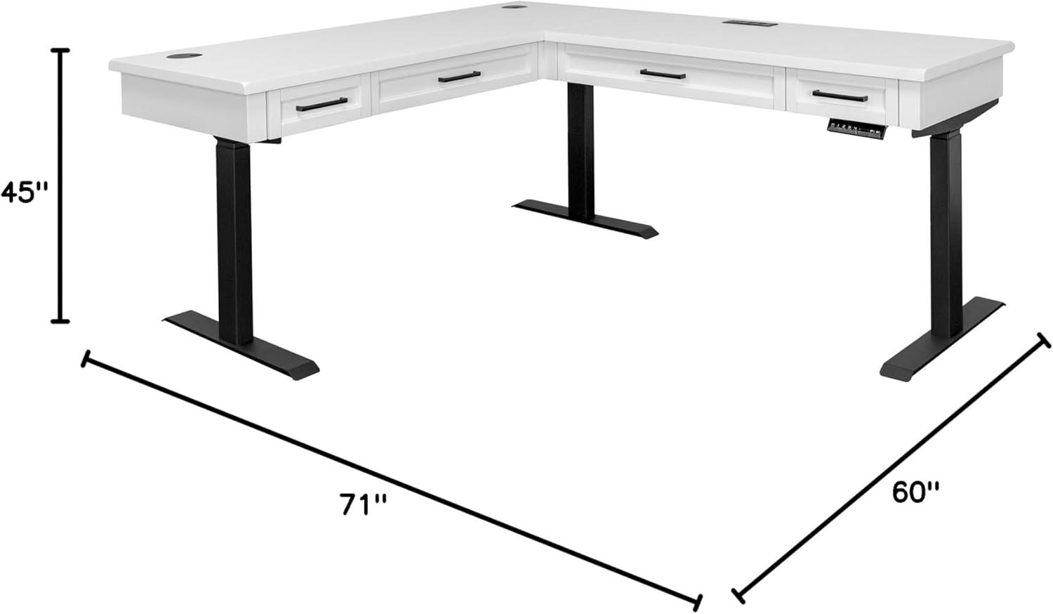 Modern Electric Sit/Stand L-Desk: Ergonomic, USB Ports, Cable Management - Martin Furniture