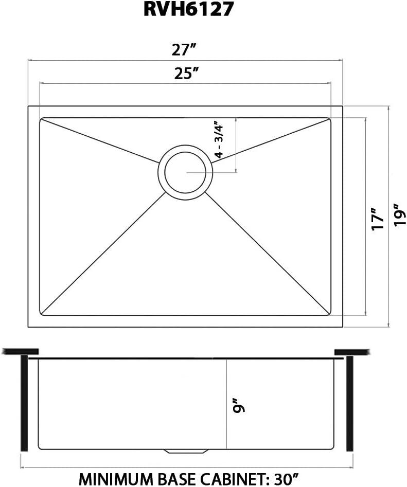 Ruvati 27-inch Undermount Stainless Steel Kitchen Sink 16 Gauge Single Bowl