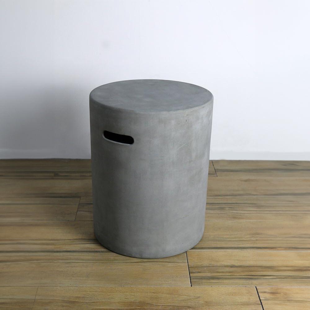 Light Gray Concrete Propane Tank Cover and Side Table