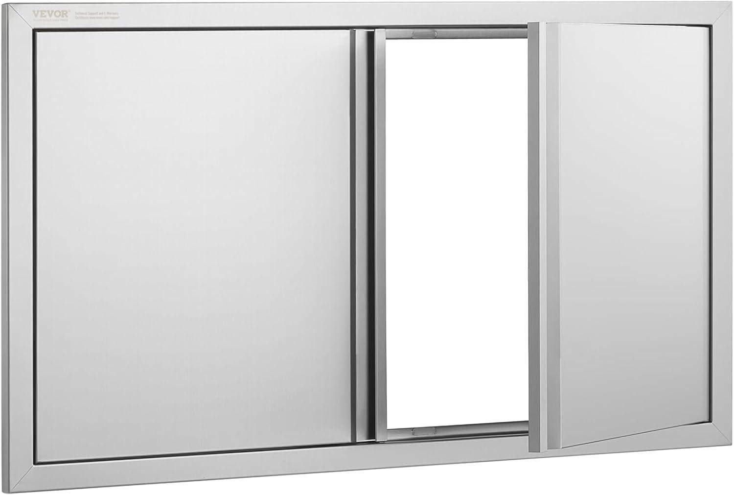 Stainless Steel Double Outdoor Kitchen Access Door 36x21 Inch