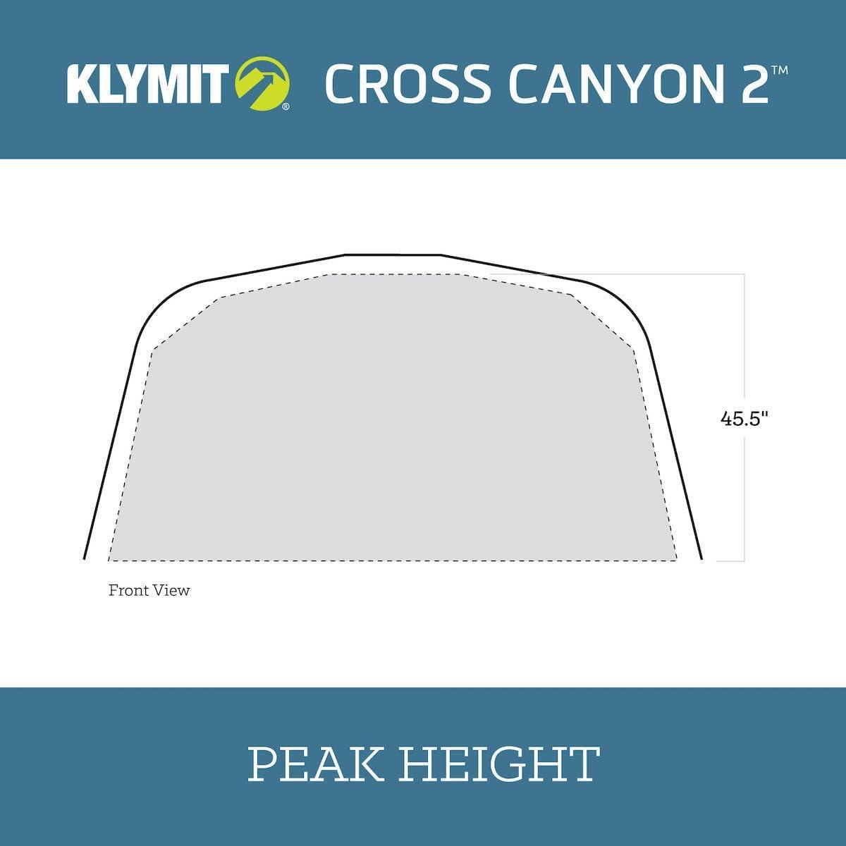 Klymit Cross Canyon 2 Person 3 Season Dome Camping Tent, Red