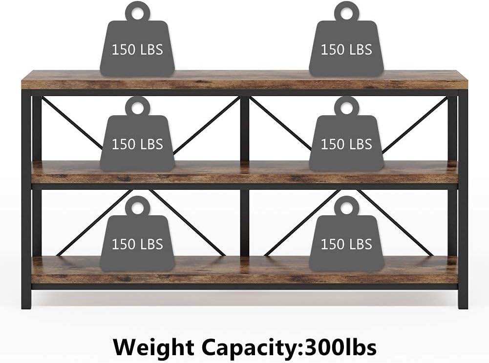 Tribesigns 55 Inches 3 Tiers TV Stand Console Long Sofa Table, Black