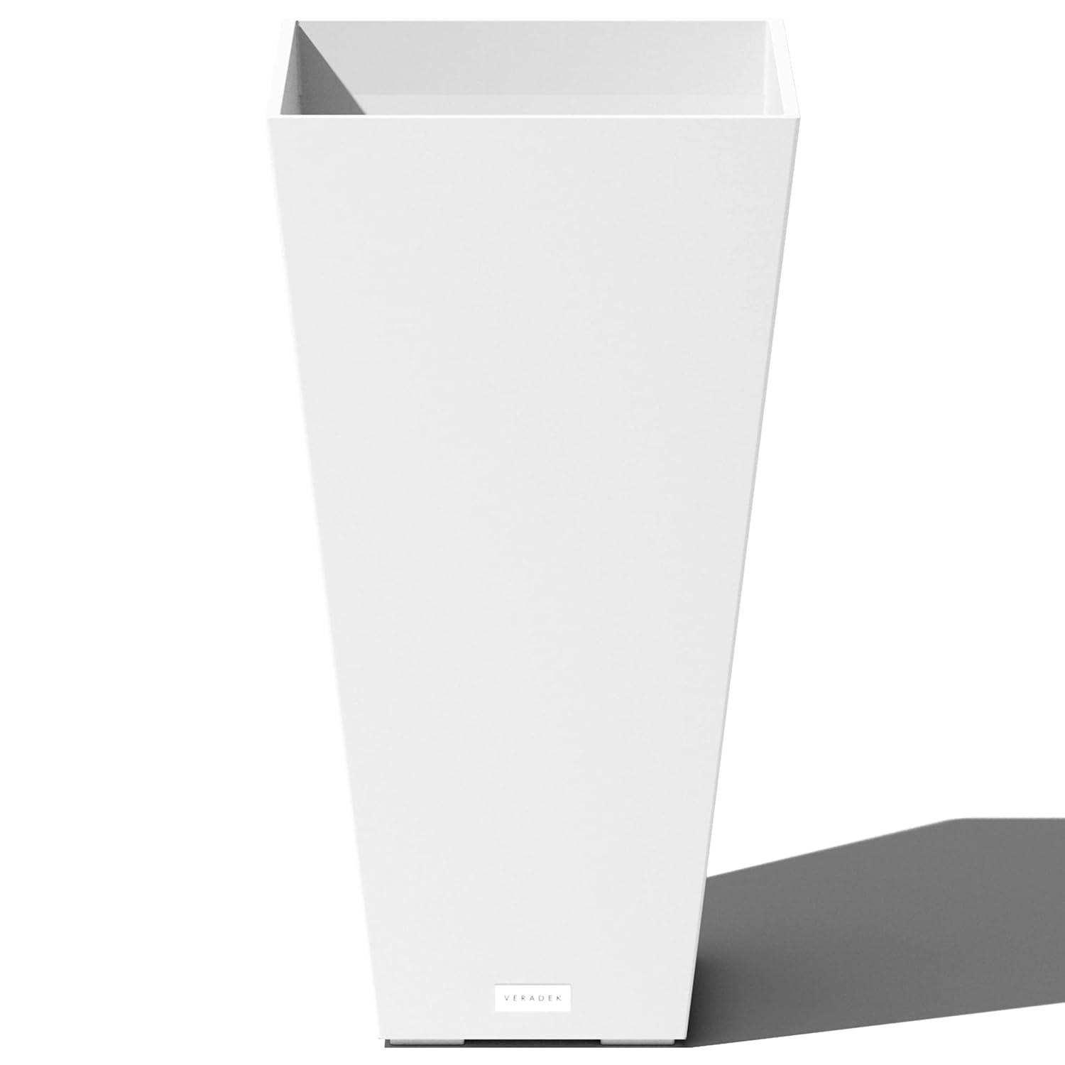 Veradek Pure Series Midland 26" Plastic Planter - White