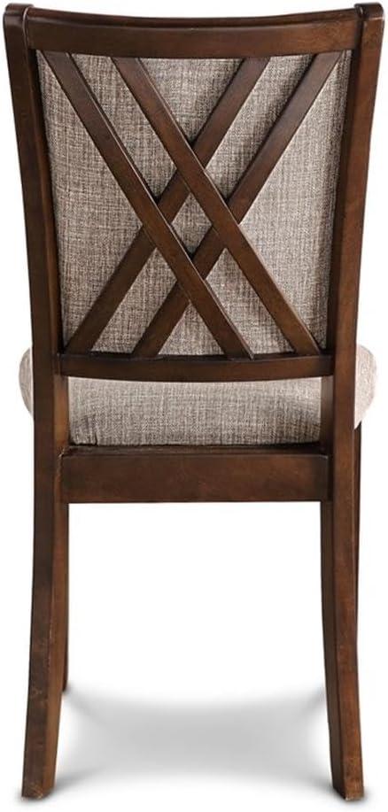 New Classic Furniture Amy 5-Piece Wood Round Dining Set, 1 Dining Table And 4 Chairs, 47 Inch, Brown Cherry