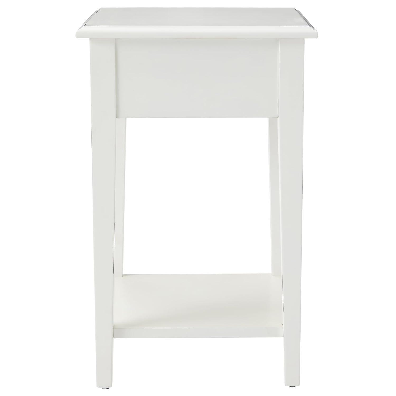 Leick Home Haven Ridge Square End Table in Farmhouse White